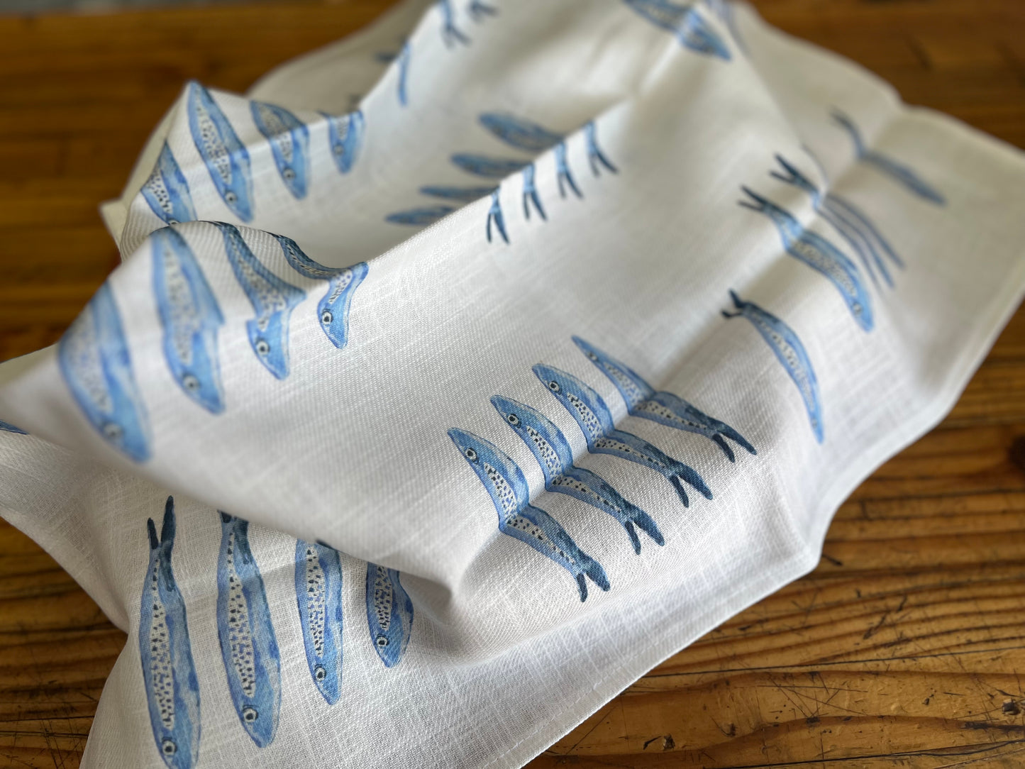 Melissa Bosch LINEN Tea Towel SARDINES