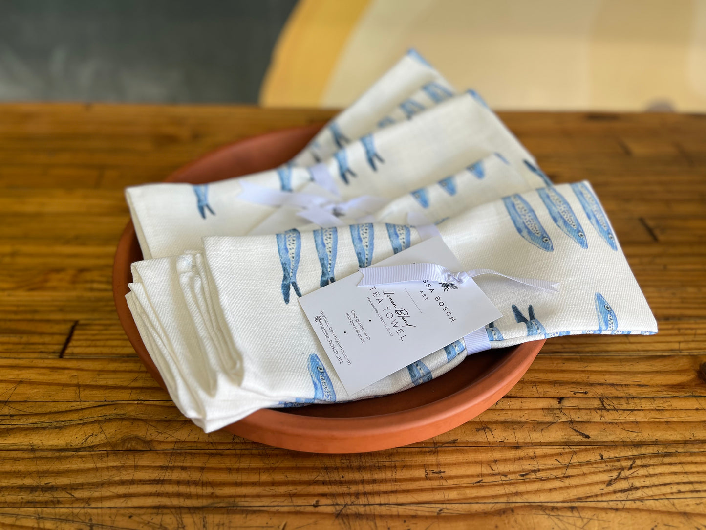 Melissa Bosch LINEN Tea Towel SARDINES