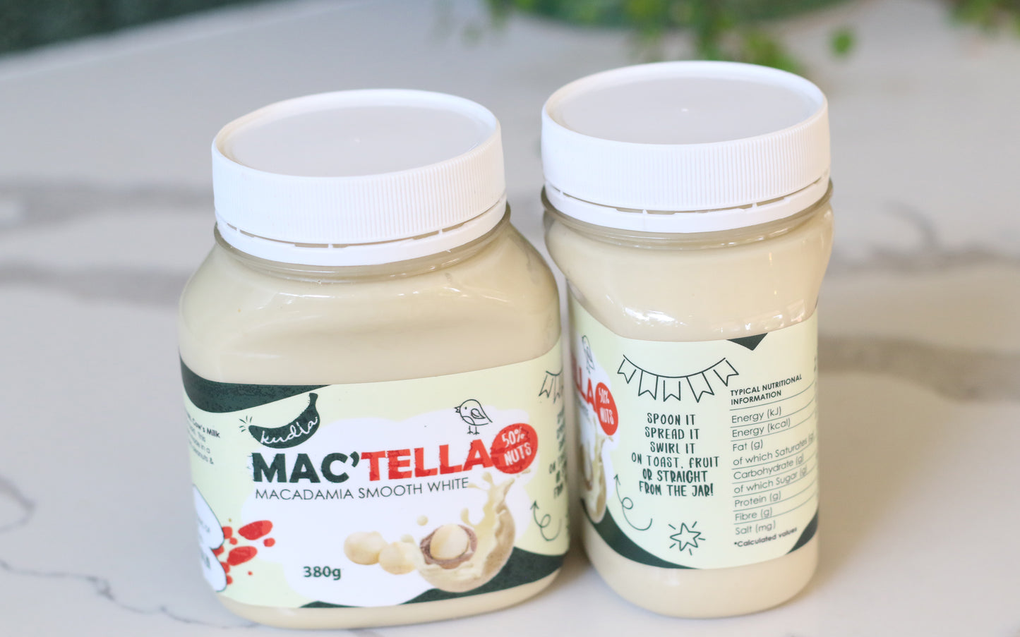 KUDLA Mactella White Choc Macadamia Nut Butter 380g