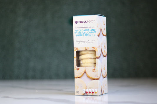 Butter Biscuits White Choc & Macadamia 180g